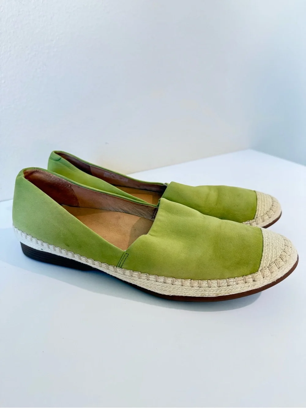 Dansko Lesley Green Nubuck Espadrille Flats Women’s EU 42 Comfort Slip-On